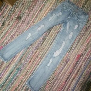 Reflex Premium Distressed Jeans Light Blue Size 3 Juniors EUC